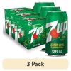 (3 pack) 7UP Caffeine Free Lemon Lime Soda Pop, 12 fl oz, 24 Pack Cans