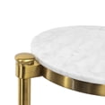 thumbnail image 2 of TEHOME Gold Marble Drink Table Metal Martini Round Table Small Drink Side Table for couch Marble C Shaped End Table for Sofa 10" diam,24.55" h, 2 of 10