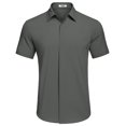 thumbnail image 3 of COOFANDY Men Short Sleeve Button Down Big and Tall Summer Beach Shirt Untucked Textured Wedding Trendy Lightweight Shirt, 3 of 7