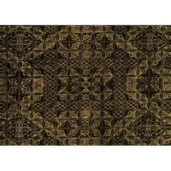 Ahgly Company Indoor Rectangle Abstract Orange Modern Area Rugs, 2' x 4'