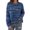 Blue, variant on Sweaters for Women Fall Winter Crew Neck Space‑Dye Striped Fuzzy Knit Long Sleeve Loose Casual Knitted Pullover Tops,Green,L