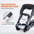 thumbnail image 6 of Ratchet Tie Down Straps 4PK - 5208 lb Break Strength - 1.6"x8ft Heavy Duty Cargo Straps with Padded Handles - for Motorcycle, Appliances, Lawn Equipment, 6 of 7