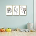 thumbnail image 5 of Full House 3 Panels Framed Canvas Wall ArtOil Paintings - Elephant & Giraffe Nursery Wall - Aesthetic Prints for Living Room Bedroom Office, 5 of 5