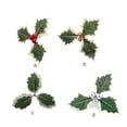 thumbnail image 3 of Naiovety 20 piezas 10MM Navidad acebo artificial baya hojas verdes ornamento simulación vívido grabado en relieve a prueba de decoloración Kits de decoración para fiestas Hoja de frutos rojos, 3 of 6