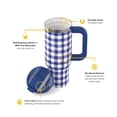 thumbnail image 4 of RTIC 30 oz Tumbler, Ceramic Lined, Leak-Resistant Straw Lid, Road Trip, Cobalt Gingham, 4 of 9