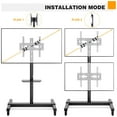 thumbnail image 3 of Modern Black Rolling TV Stand for TVs up to 55 inch, 4 TV Screen, 3 of 6
