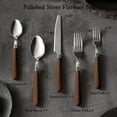thumbnail image 2 of Carote 20-Piece Flatware Sets for 4 , Silverware Set with Brown Handle, Durable Cutlery Set for Home, Kitchen & Restaurant, Mirror Polished Spoon and Fork Set, Dishwasher Safe, 2 of 6