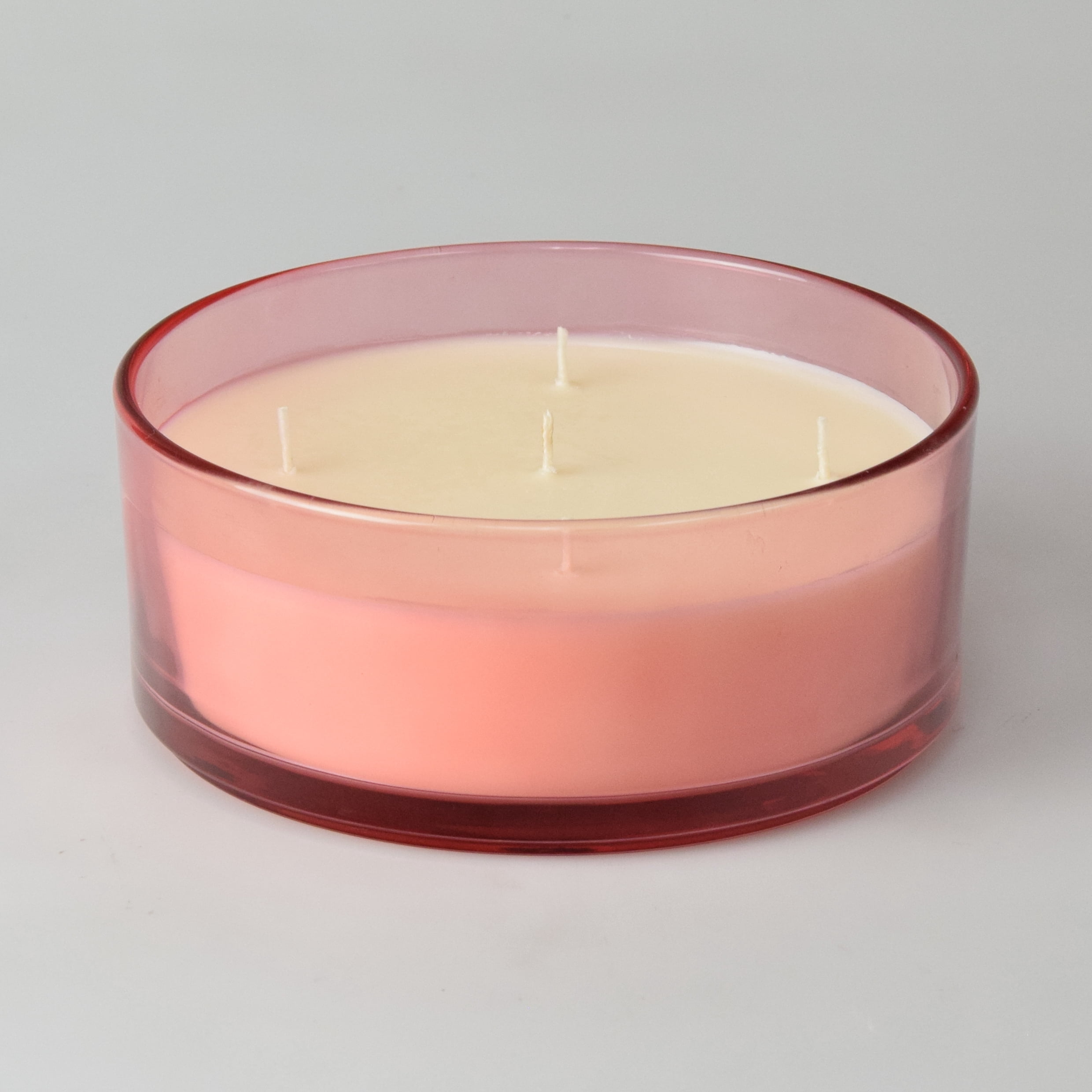Better Homes & Gardens 31oz Peppermint & Cream Scented 5-Wick Pink Dish Candle