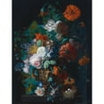 thumbnail image 3 of Jan van Huysum 19x24 Black Modern Framed Museum Art Print Titled - Still Life of Roses, Tulips, Peonies and Other Flowers in a Sculpted Stone Vase, Together with a Bird's Nest on a Stone Ped, 3 of 5