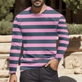thumbnail image 2 of CONZONE Mens T-Shirts Long Sleeve T Shirts for Men Casual Crew Neck Striped Lightweight Tees Soft Cozy Athletic Tops, 2 of 4