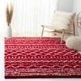 thumbnail image 2 of SAFAVIEH Arizona Teagan Geometric Shag Area Rug, Red/Ivory, 5'1" x 7'6", 2 of 8