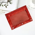 thumbnail image 5 of KeirineCC Zipper Pencil Pouch,3 Ring Pencil Pouch,2 Pack Multi-Color Binder Pencil Pouch,Durable Zip Binder Pencil Bags with Clear Window,For Study Office Supplies Cosmetics,8x10 Inches,Red, 5 of 9