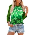 thumbnail image 4 of successthop St Patricks Day T Shirts for Women Green Oversized Crewneck Top Long Sleeve Shirt Plus Size Outfits 4XL, 4 of 7