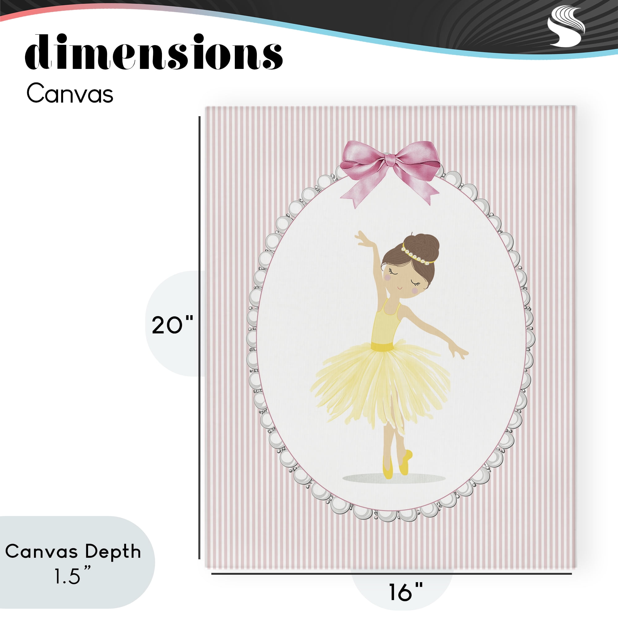 Stupell Industries Dainty Dance on Stripes Canvas Wall Art, design by Christine Simpson Art