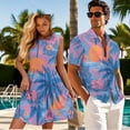 thumbnail image 3 of KUIFORTI Couple Matching Outfits Sunset Palm Tree Matching Vacation Outfits for Couples Spring Boho Maxi Dress Loose Cut Soft and Comfortable Lightweight with Soft Fabric, 3 of 6