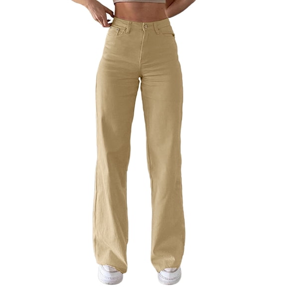 Womens High Waisted Vintage Loose Straight Leg Jeans Casual Fashion Long Trousers Relaxed Fit Denim Pants Classic Blue Jeans for Women