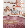 thumbnail image 3 of GARVEE Electric Heated Blanket Queen Size 84"x90" Velvet Soft Dual Controls Fast Heating Blankets,Over-Heat Protection,Pink, 3 of 10