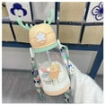 thumbnail image 2 of Water Bottle Antlers Shape Cartoon Print with Straw and Backing Strap Water Jar, 2 of 6