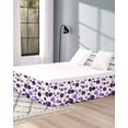 thumbnail image 4 of Purple Polka Dots Bed Skirt Cal King 18 Inch Drop, Wrap Around Bed Skirts, Modern Abstract Art Elastic Bedskirt Pleated Bed Frame Cover Luxurious Dust Ruffle for Cal King Bed, 4 of 6