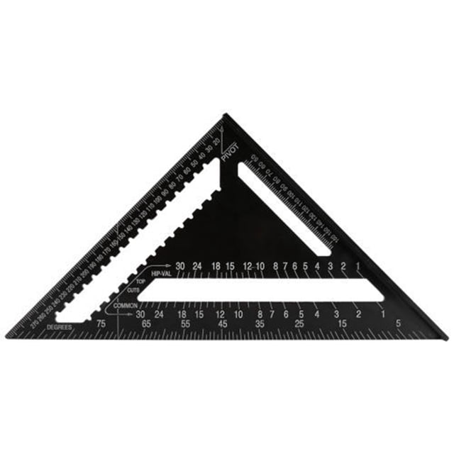 Juego de aluminio de 12 pulgadas, regla triangular cuadrada, regla de medición multifunción para carpintero Leyfeng regla triangular