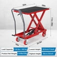thumbnail image 2 of Hydraulic Lift Table Cart 1100 lbs Capacity 32 In Heavy Duty Scissor Lift Cart with Locking Wheels and Non-Slip Platform for Material Handling Red, 2 of 7
