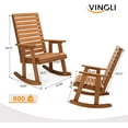 thumbnail image 3 of VINGLI Wooden Rocking Chair with High Backrest, Solid Fir Wood, Heavy Duty 600 LBS Patio Rockers for Indoor and Outdoor, Garden, Yard, Patio, 3 of 7