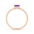 thumbnail image 2 of ANGARA Natural 0.25 Ct. Amethyst with Diamond Solitaire Ring in 14K Rose Gold for Women (Ring Size: 10.5), 2 of 8