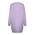 thumbnail image 5 of Vestido informal de terciopelo para mujer talla grande: vestido de manga larga y cuello redondo en color liso para el otoño/invierno, 5 of 5