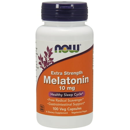 NOW Supplements, Melatonin, Extra Strength 10 mg, 100 Veg (Best Gaba Supplement For Sleep)