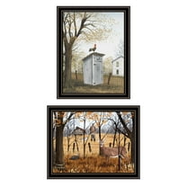 Trendy Decor 4U 2- Piece Vignette Country Living Black Framed Wall Art for Living Room, Bedroom Wall Art Print for Home Decor by Billy Jacobs