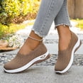 thumbnail image 6 of Women's Hollow Knitted Slip On Walking Shoes Comfortable Breathable Mesh Shoes Lightweight Sneakers Soft-Soled Flat Shoes, 6 of 9
