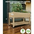 thumbnail image 4 of Historyli Jardinera elevada de madera de 122 x 61 x 81 cm de alto. Maceta con ruedas bloqueables y estante inferior de almacenamiento. Forro impermeable. Ideal para exteriores,interiores,hierbas, 4 of 6