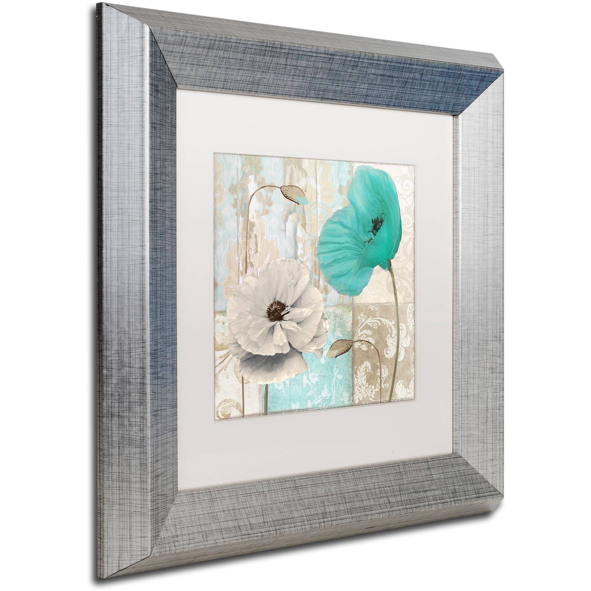 Trademark Fine Art "Beach Poppies III" Canvas Art by Color Bakery White Matte, Silver Frame