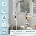 thumbnail image 6 of Wowkk Sanitary Ware 304 Stainless Steel Kitchen Faucet with Pull Out Sprayer, 2 Water Modes Single Handle Kitchen Sink Faucets with Deck Plate for Laundry Bar Patio Sink, Brushed Nickel, 6 of 9