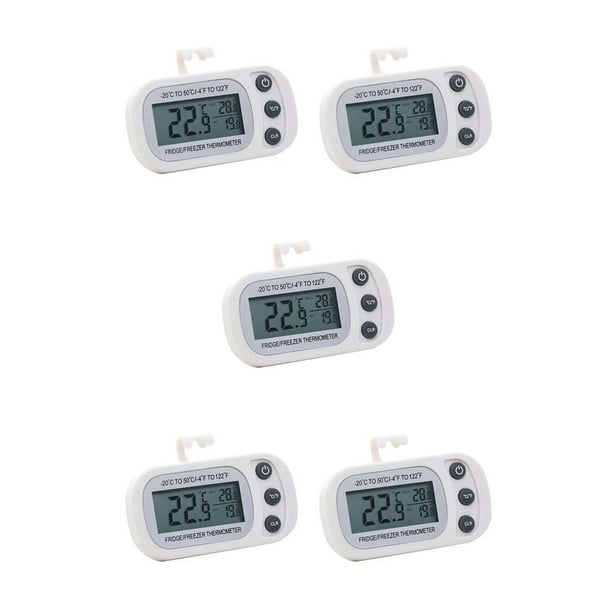 Yuarrent Digital Thermometer Portable LCD Screen Display Waterproof Temperature Refrigerator Gauge Control Meter IPX4 Button Type2 NO2