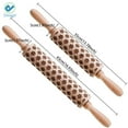 thumbnail image 2 of Deago 13.8" 3D Christmas Wooden Rolling Pin Embossing Roller Pins with Christmas Pattern for Cookies Cake Baking Kitchen Tool, 2 of 8