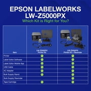 Epson LABELWORKS LW-Z5000PX Industrial Label Maker Kit - Accessories, PX 147' Bulk Label Rolls, Desktop Printer
