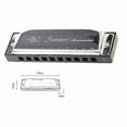 thumbnail image 2 of Swan Harmonica 10 Holes Key of C SILVER w/ Case Harp Stainless Steel NEW, 2 of 5