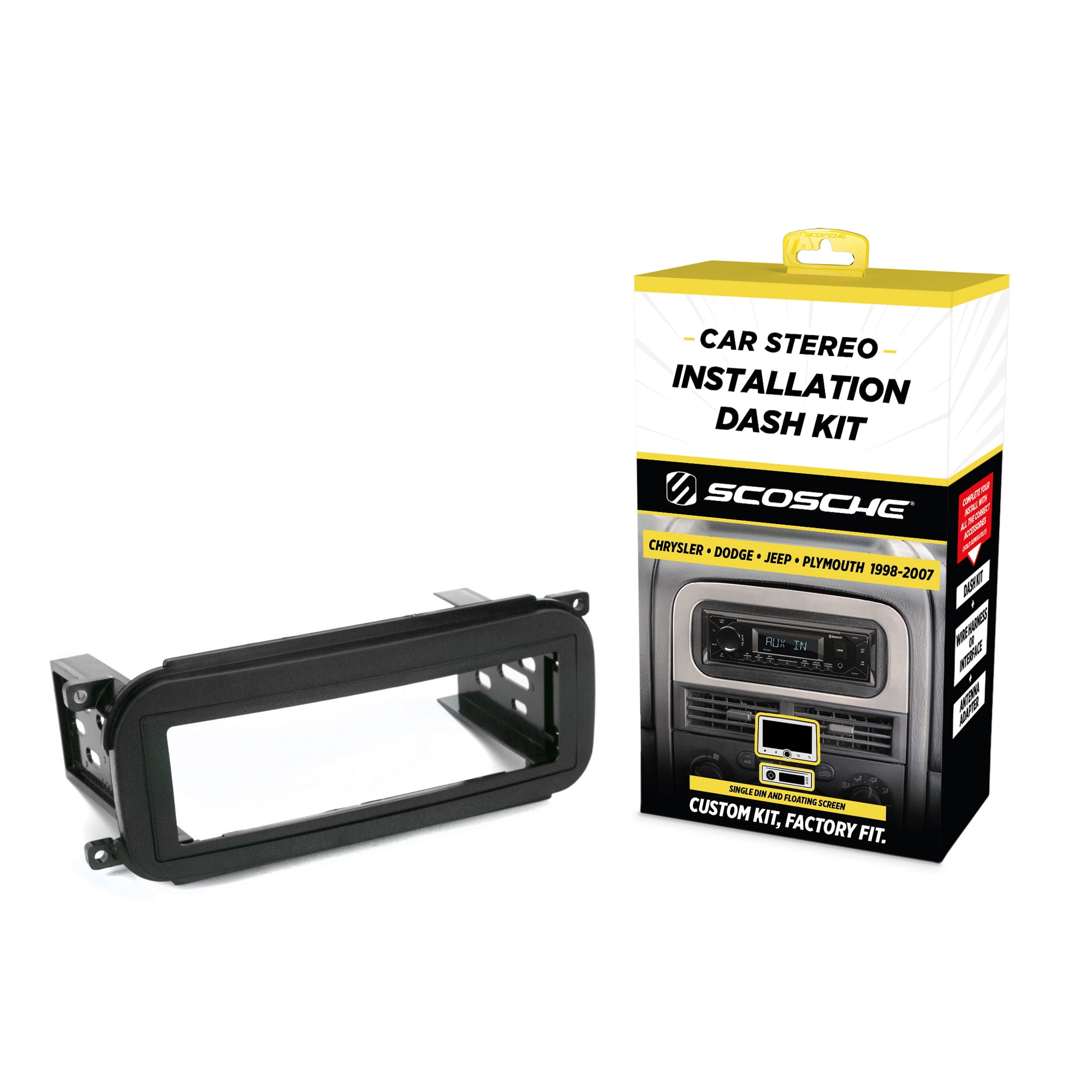 Scosche CJ2086A-WM1 Single DIN Stereo Dash Kit Compatible w/1998