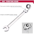 thumbnail image 2 of LOVEVER 8mm Metric Flex-Head Ratchet Wrench Box End Head 72-Tooth Ratcheting Combination Wrench Spanner, 2 of 4
