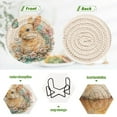 thumbnail image 4 of 6 Pcs Drink Coasters with Holder 3.94in Woven Coasters for Drinks Watercolor Adorable Bunny Coaster Set for Protection Table, 4 of 7