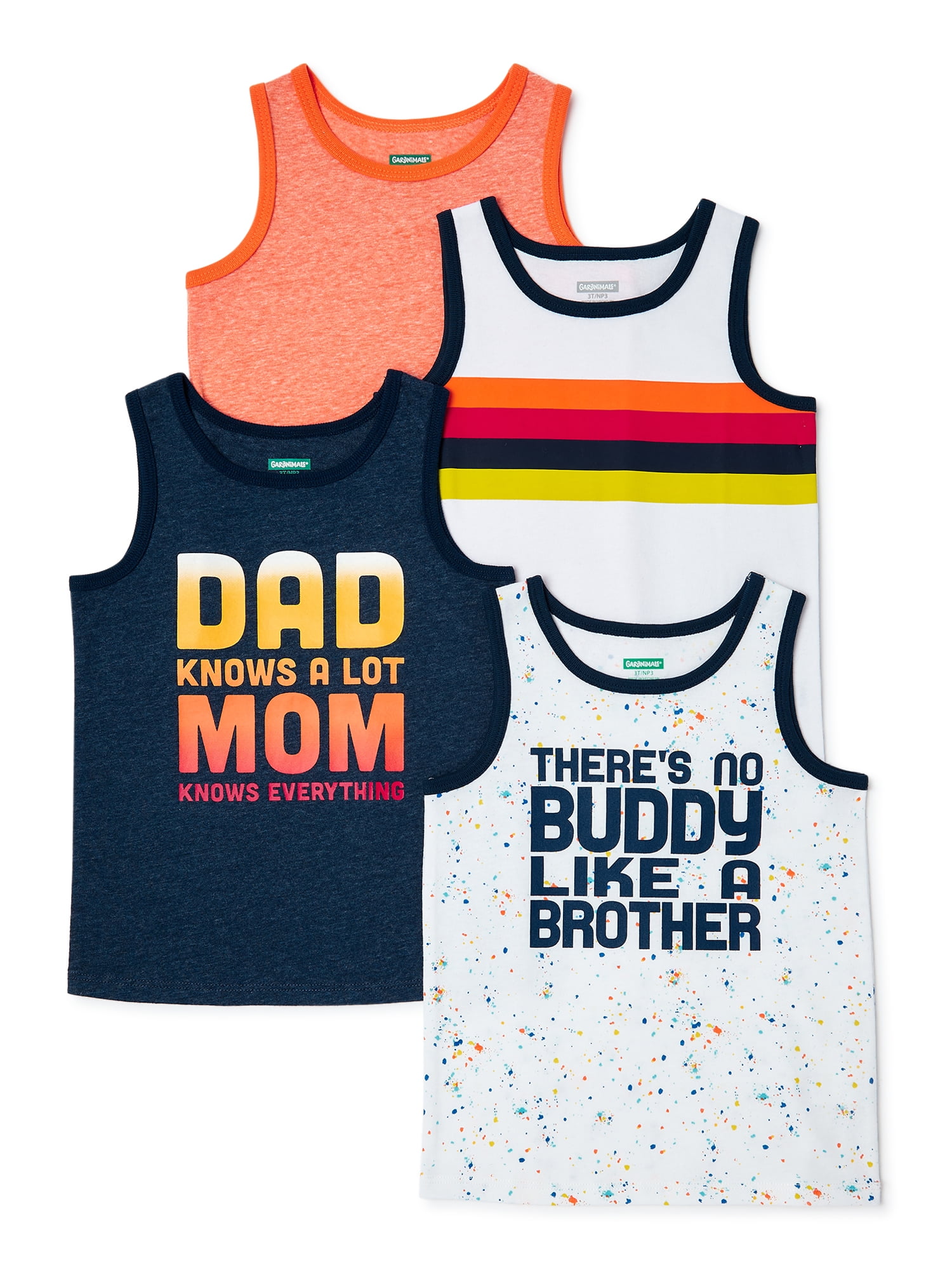 Garanimals Baby Boy & Toddler Boy TankTop Multipack, 4Pack, 12M5T