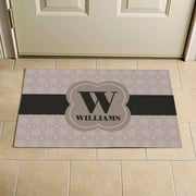 Angle View: Personalized Quatrefoil Family Name Doormat