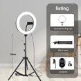 thumbnail image 1 of 10quot; Anillo de luz LED para Selfie de 26cm, anillo de luz para fotografía y vídeo, soporte para teléfono, trípode, luz de relleno, lámpara regulable, transmisión Trepied Tan Jianjun unisex, 1 of 2