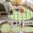 thumbnail image 5 of Saint Patrick's Day Round Area Rug 4Ft Washable Circle Rugs for Bedroom Dining Room, Rainbow Clovers Green Striped Dots Non-Slip Carpet Floor Mats Indoor Outdoor Carpet Runner Aesthetic Home Decor, 5 of 8