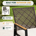 thumbnail image 4 of Outdoor Dining Set, 5-piece Outdoor Patio Furniture Table and Chairs Cushioned, Hollow Rattan Dining Table Set for 4, Bold Metal Frame, Acacia Woodtop, Umbrella Hole, 4 of 10