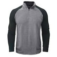 thumbnail image 2 of gbyLJF Men's Quarter Zip Sweatshirt Lightweight Long Sleeved High Neck Top Color Matching Half Open Pullover Shirts, 2 of 7
