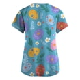 thumbnail image 4 of Fabrcox Easter Women Scrub Tops Egg Cute Animals Print Womens Tops Workwear with Pocket Short Sleeve V Neck Stretch Nursing Uniforms S-5XL, 4 of 4