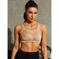 thumbnail image 5 of Wingslove Women's Sports Bra Full Coverage Wireless Bra Plus Size High Impact Non Padded Workout Bra,Beige 36DD, 5 of 12