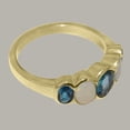 thumbnail image 4 of LBG British Made 18k Yellow Gold Womens Ring Natural London Blue Topaz & Opal Band Ring - 33 size options - Size 7.5, 4 of 6